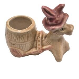 MCM Donkey and Cart Ceramic Toothpick Holder South of the Border Souvenir 4x3"